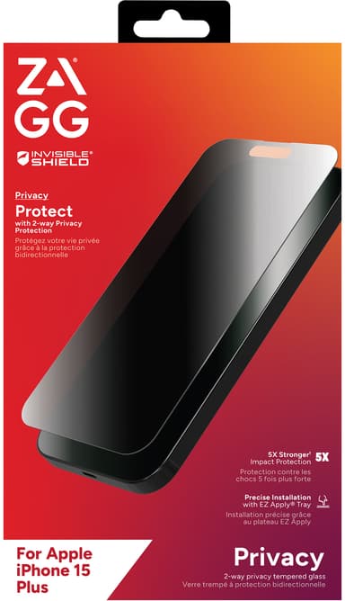 Zagg iPhone 15 Plus Glass Elite Privacy skärmskydd