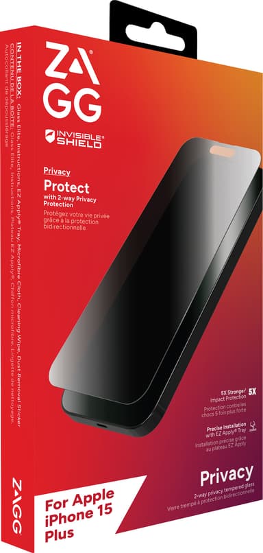 Zagg iPhone 15 Plus Glass Elite Privacy skärmskydd