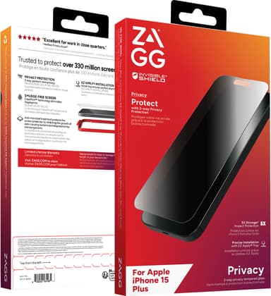Zagg iPhone 15 Plus Glass Elite Privacy skärmskydd