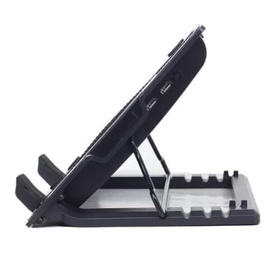 Ställbar laptopkylare med LED-ljus och extra USB-port