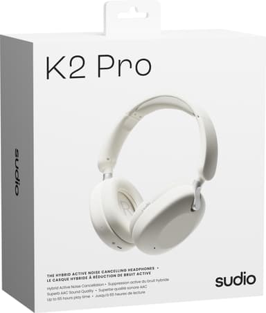 Sudio K2 Pro trådlösa around ear-hörlurar (vita)