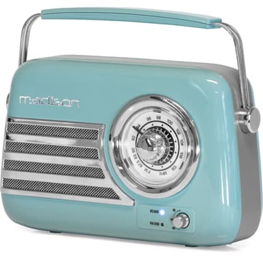 Madison Retro Radio med Bluetooth och FM (blå)