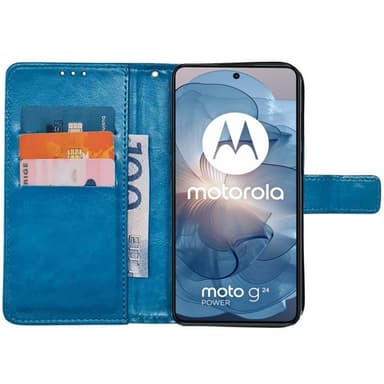 Plånboksfodral 3-kort Motorola Moto G24 - Ljusblå
