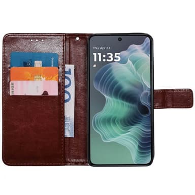 Plånboksfodral 3-kort Motorola G35 - Brun