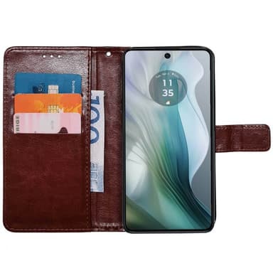 Plånboksfodral 3-kort Motorola Moto E14 - Brun