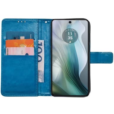 Plånboksfodral 3-kort Motorola Moto E14 - Ljusblå