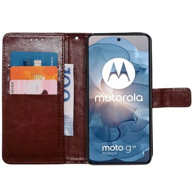 Plånboksfodral 3-kort Motorola Moto G24 - Brun