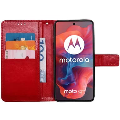 Plånboksfodral 3-kort Motorola Moto G04 - Röd