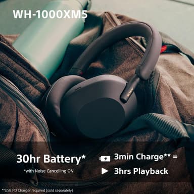 Sony WH-1000XM5 trådlösa around-ear hörlurar (midnattsblå)