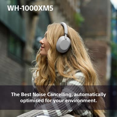 Sony WH-1000XM5 trådlösa around-ear hörlurar (midnattsblå)