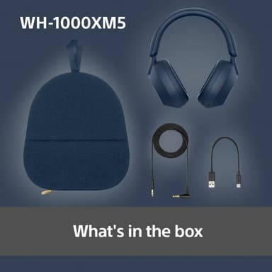 Sony WH-1000XM5 trådlösa around-ear hörlurar (midnattsblå)