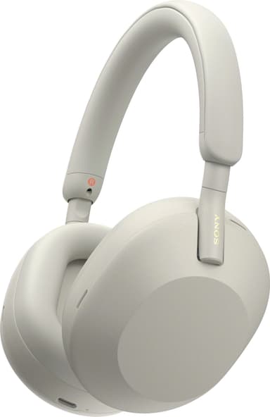 Sony WH-1000XM5 trådlösa around-ear hörlurar (vita)