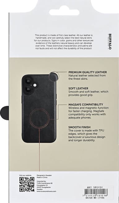 Buffalo MagSeries iPhone 16 fodral (svart)