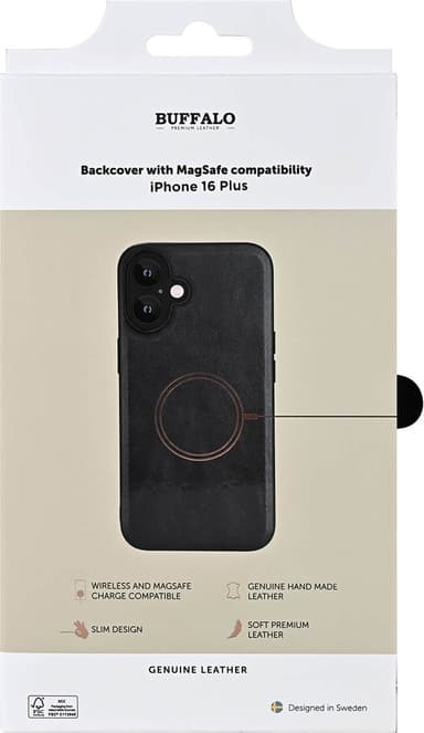 Buffalo MagSeries iPhone 16 Plus fodral (svart)