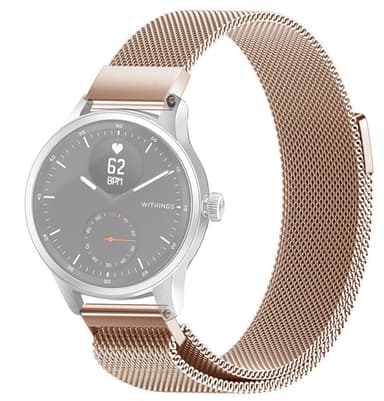 SKALO Milanese Loop till Withings ScanWatch 38mm - Roséguld