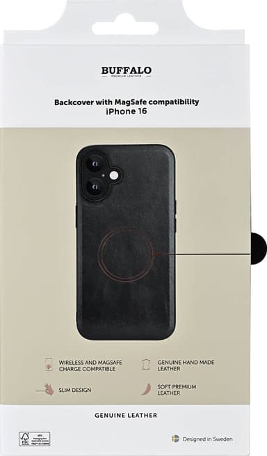 Buffalo MagSeries iPhone 16 fodral (svart)