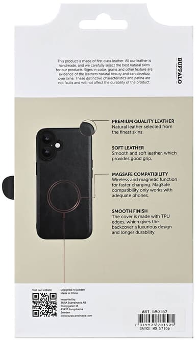 Buffalo MagSeries iPhone 16 Plus fodral (svart)