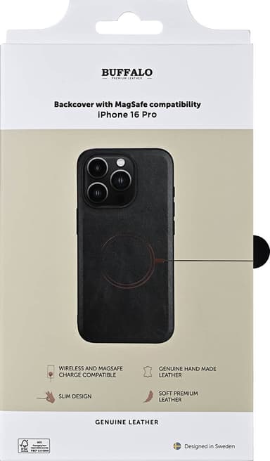 Buffalo MagSeries iPhone 16 Pro fodral (svart)