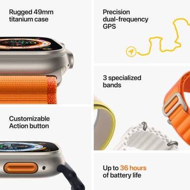 Apple Watch Ultra 49mm GPS+CEL Titanium L (Orange/Alpine Loop)