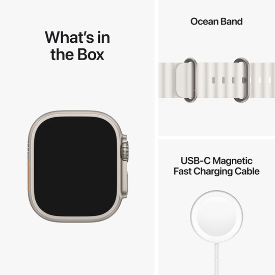 Apple Watch Ultra 49mm GPS+CEL Titanium (White / Ocean Band)