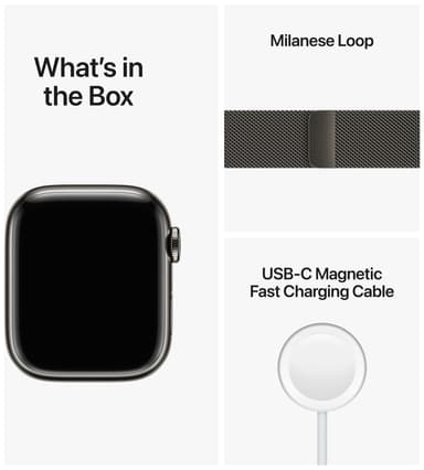 Apple Watch Series 8 41mm Cellular (graphite stainless steel / graphite milanese loop)