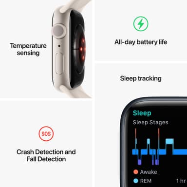 Apple Watch Series 8 45mm GPS (starlight alu. / starlight sport band)
