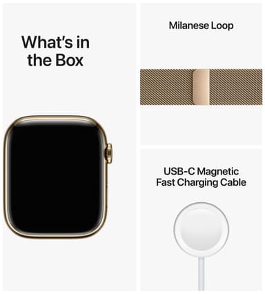 Apple Watch Series 8 45mm Cellular (gold stainless steel / gold milanese loop)