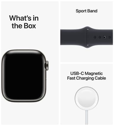 Apple Watch Series 8 41mm Cellular (graphite stainless steel / midnight sport band)