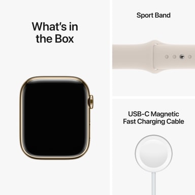 Apple Watch Series 8 45mm Cellular (gold stainless steel / starlight