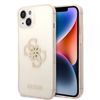 Guess iPhone 14 Skal Full Glitter Guld