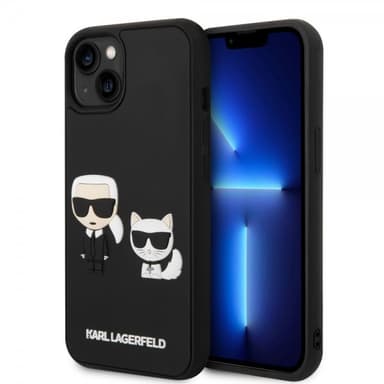 Karl Lagerfeld iPhone 14 Plus Skal 3D Rubber Karl & Choupette Svart
