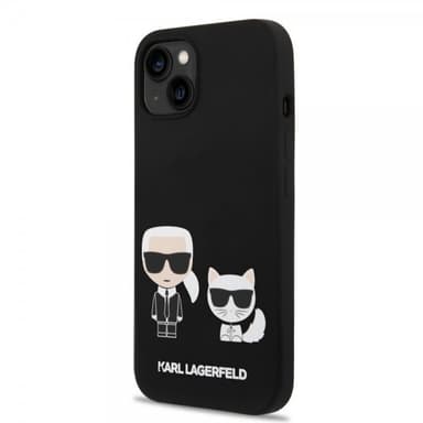 Karl Lagerfeld iPhone 14 Plus Skal Liquid Silicone Karl & Choupette MagSafe Svart