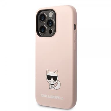 Karl Lagerfeld iPhone 14 Pro Skal Liquid Silicone Choupette Rosa