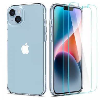 Spigen iPhone 14 Plus Skal med Skärmskydd Crystal Pack Crystal Clear