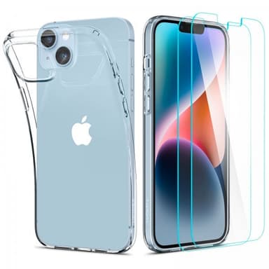 Spigen iPhone 14 Plus Skal med Skärmskydd Crystal Pack Crystal Clear