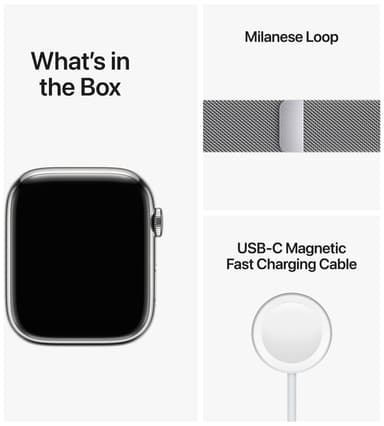 Apple Watch Series 8 45mm Cellular (silver stainless steel / silver milanese loop)