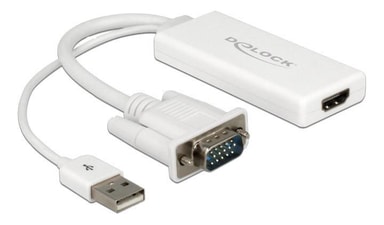 Delock VGA to HDMI Adapter with Audio white Elgiganten