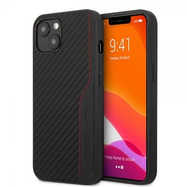 AMG iPhone 14 Skal Carbon Effect Stamped Logo Svart
