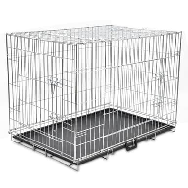 vidaXL Hopfällbar hundbur XL metall