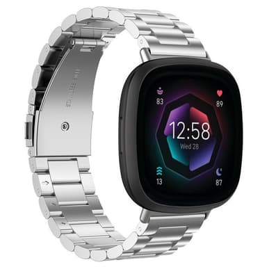 Armband rostfritt stål Fitbit Sense 2 - Silver