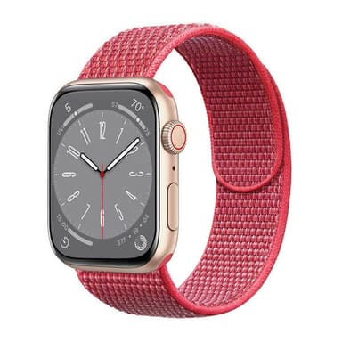 Nylon Armband Apple Watch 8 (45mm) - Hibiskus