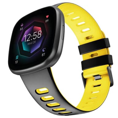 Twin Sport Armband Fitbit Sense 2 - Svart/gul
