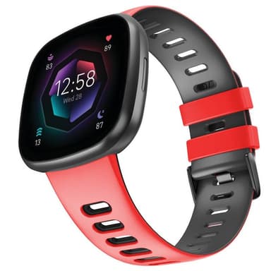 Twin Sport Armband Fitbit Sense 2 - Röd/svart