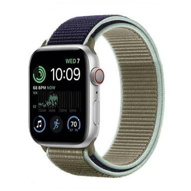 Nylon Armband Apple Watch SE 2022 (44mm) - Khaki Blue