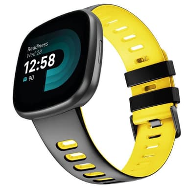 Twin Sport Armband Fitbit Versa 4 - Svart/gul