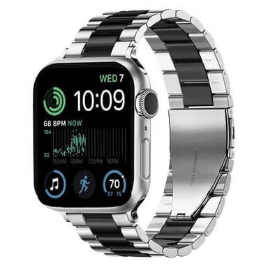 Armband rostfritt stål Apple Watch SE 2022 (44mm) - Silver/Svart