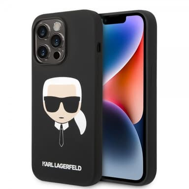 Karl Lagerfeld iPhone 14 Pro Max Skal Liquid Silicone Karl MagSafe Svart
