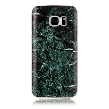 MTK Samsung Galaxy S7 SM-G930 TPU Marmor - Svart-Grön