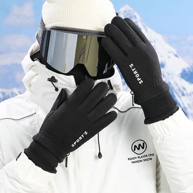 Varma vinterhandskar med touch - skidhandskar, termohandskar Svart M