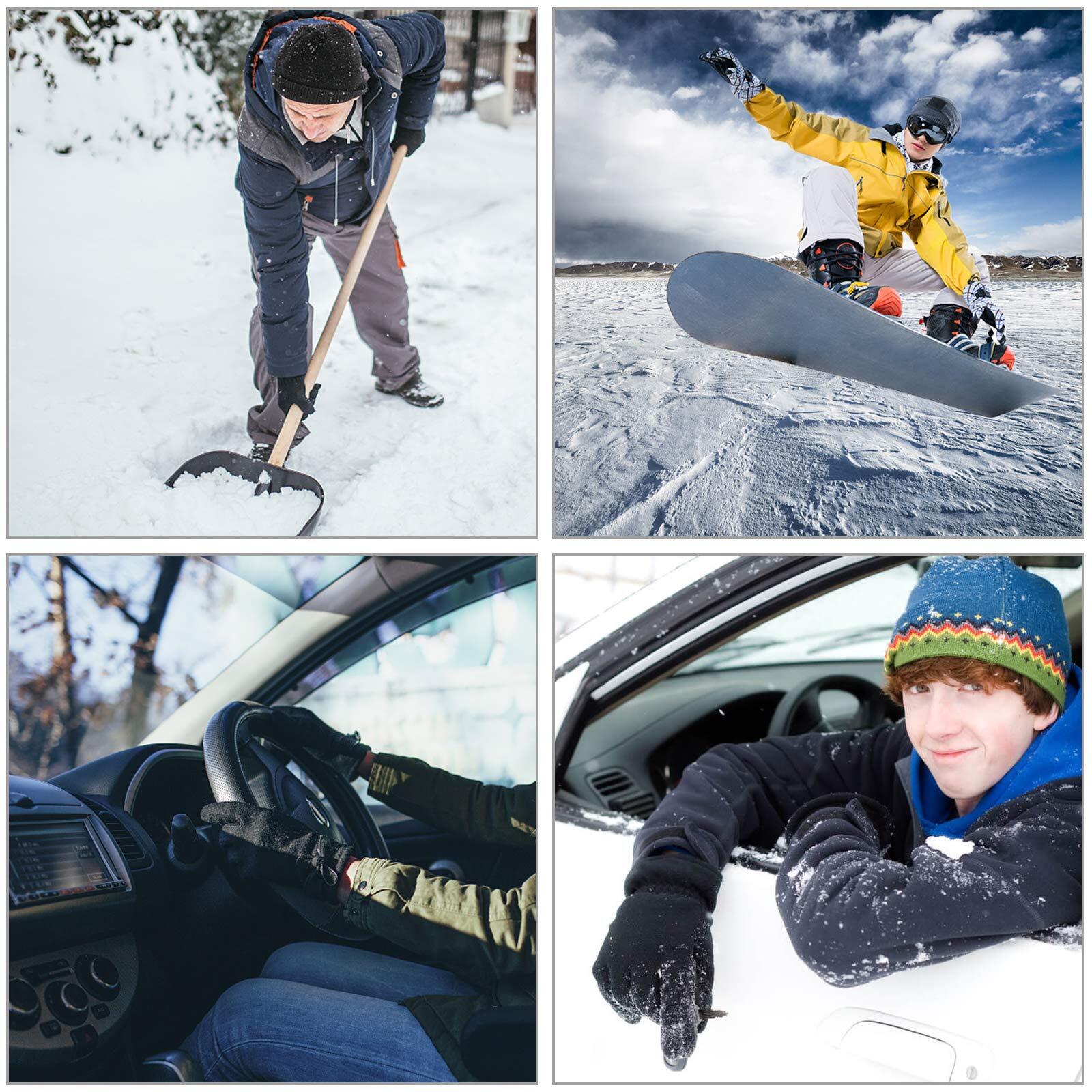 Varma vinterhandskar med touch - skidhandskar, termohandskar Svart M
